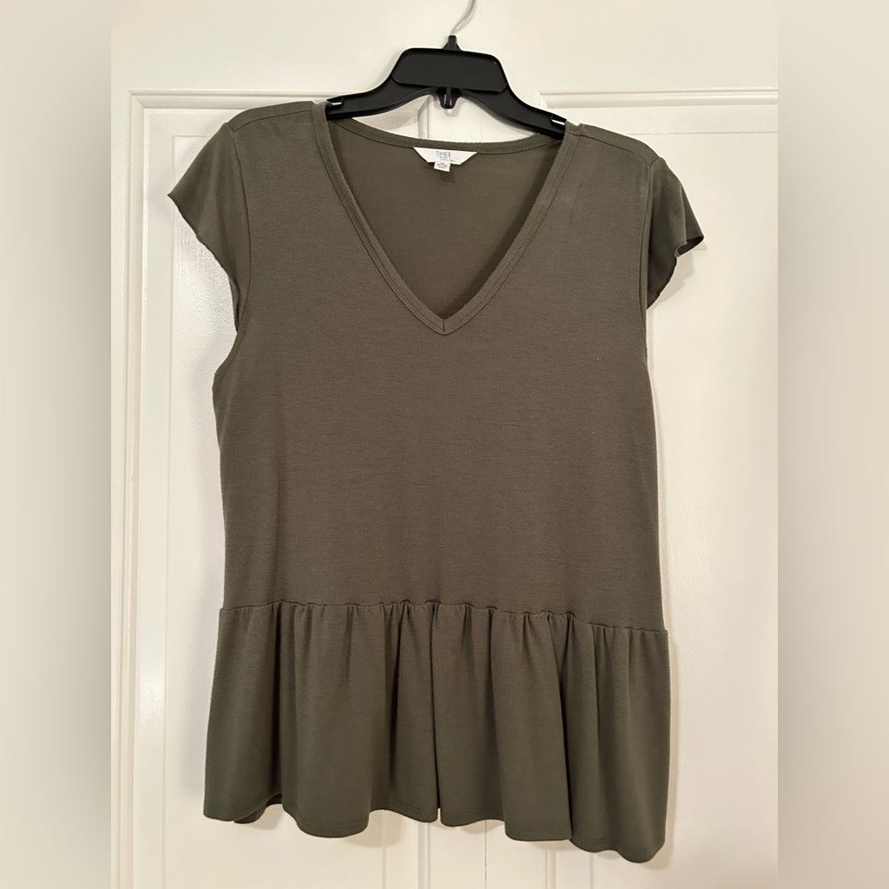 Time and Tru army green top